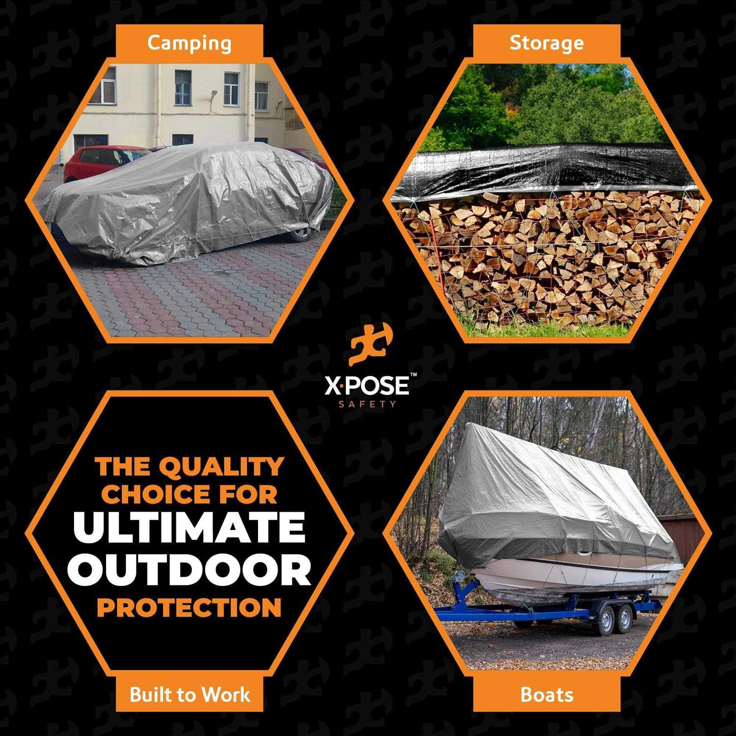 Xpose Safety Heavy Duty Mesh Tarp Multipurpose Black Protective Cover with Air Flow - Inhomebuy