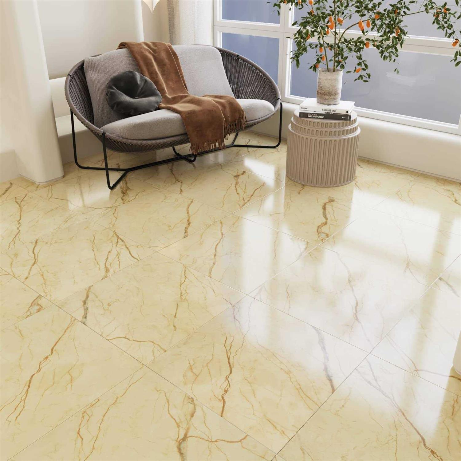 WESTICK Peel and Stick Floor Tile Grey Marble Vinyl Flooring Self Adhesive Waterproof Tile Removable Tile - Inhomebuy