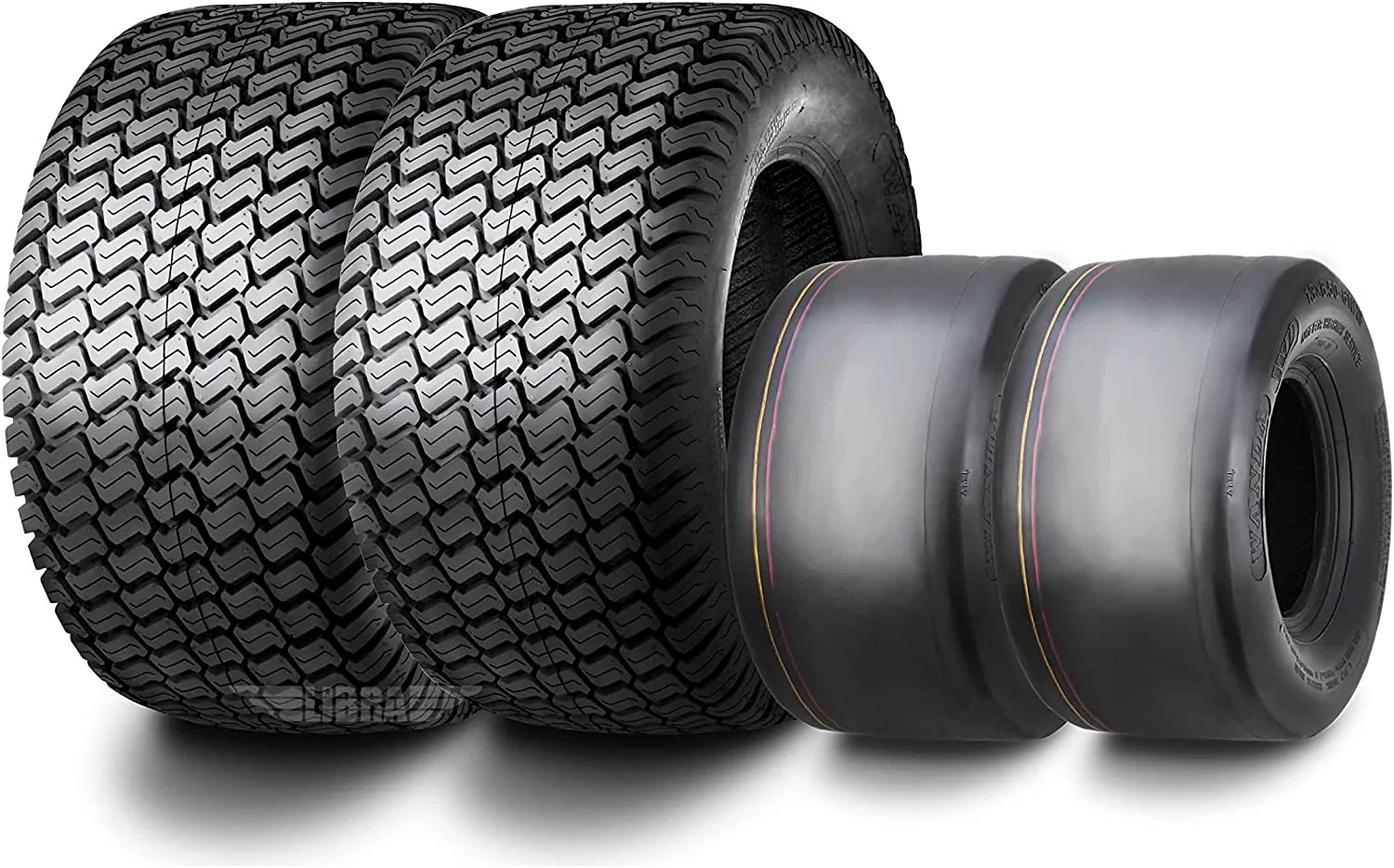 Set 4 WANDA Zero-Turn Lawn Mower Turf Tires 11x4-5 Front & 20x8-10 Rear /4PR -13204/13039 - Inhomebuy