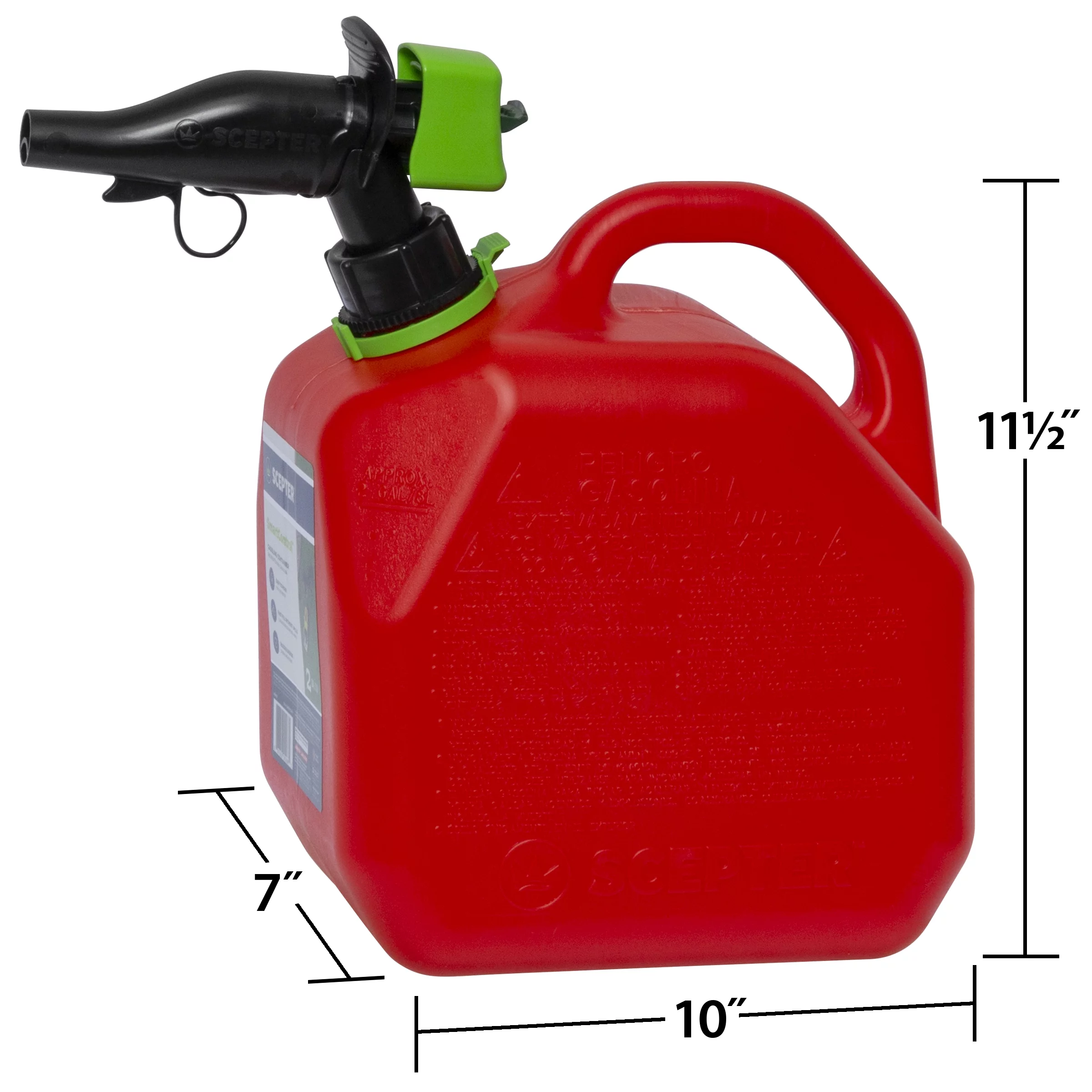 Scepter 2 Gallon Smartcontrol Gas Can, FR1G202, Red - Inhomebuy