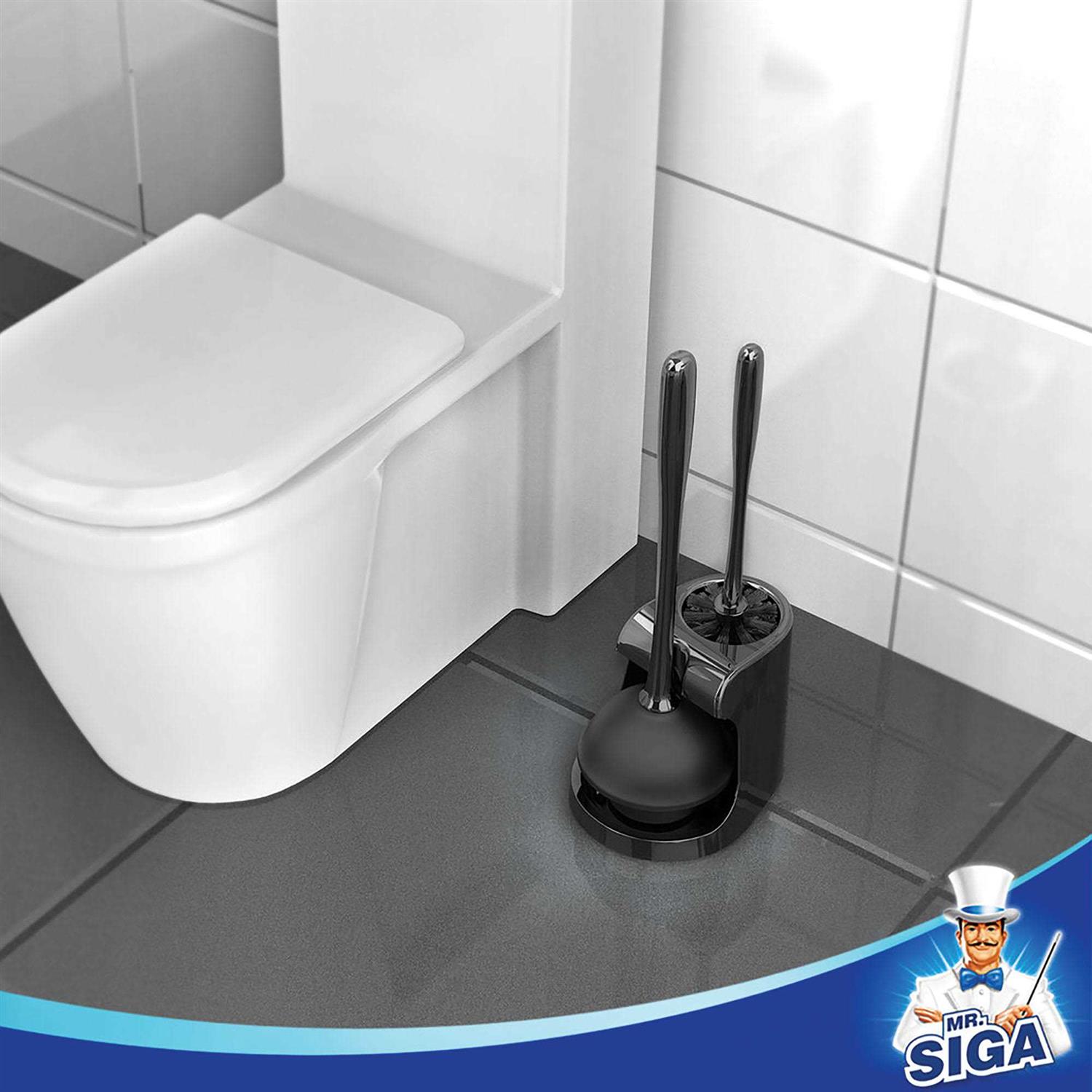 MR.SIGA Toilet Plunger and Bowl Brush Combo for Bathroom Cleaning - Inhomebuy