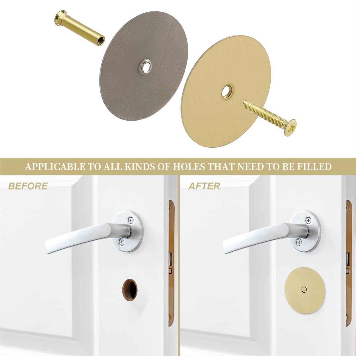 NAUBEA 1 Pack Door Knob Hole Cover Plate 2 5/8 diameter round deadbolt Cover Plate - Inhomebuy
