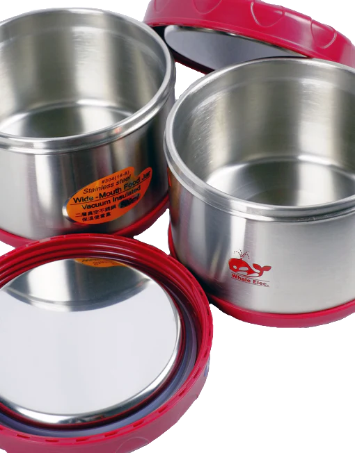 Whale / Sun Kung Thermal Lunch Kit |K1000B| 0.50L x 2-pc, incl carrying bag - Inhomebuy