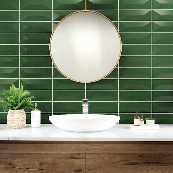 Daltile LuxeCraft Glossy 4-1/4 in. x 12-7/8 in. Glazed Ceramic Wave Crest Wall Tile - Inhomebuy