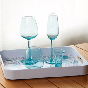 Square Vodka Shot -Tritan Turquoise-Set 6u - Inhomebuy