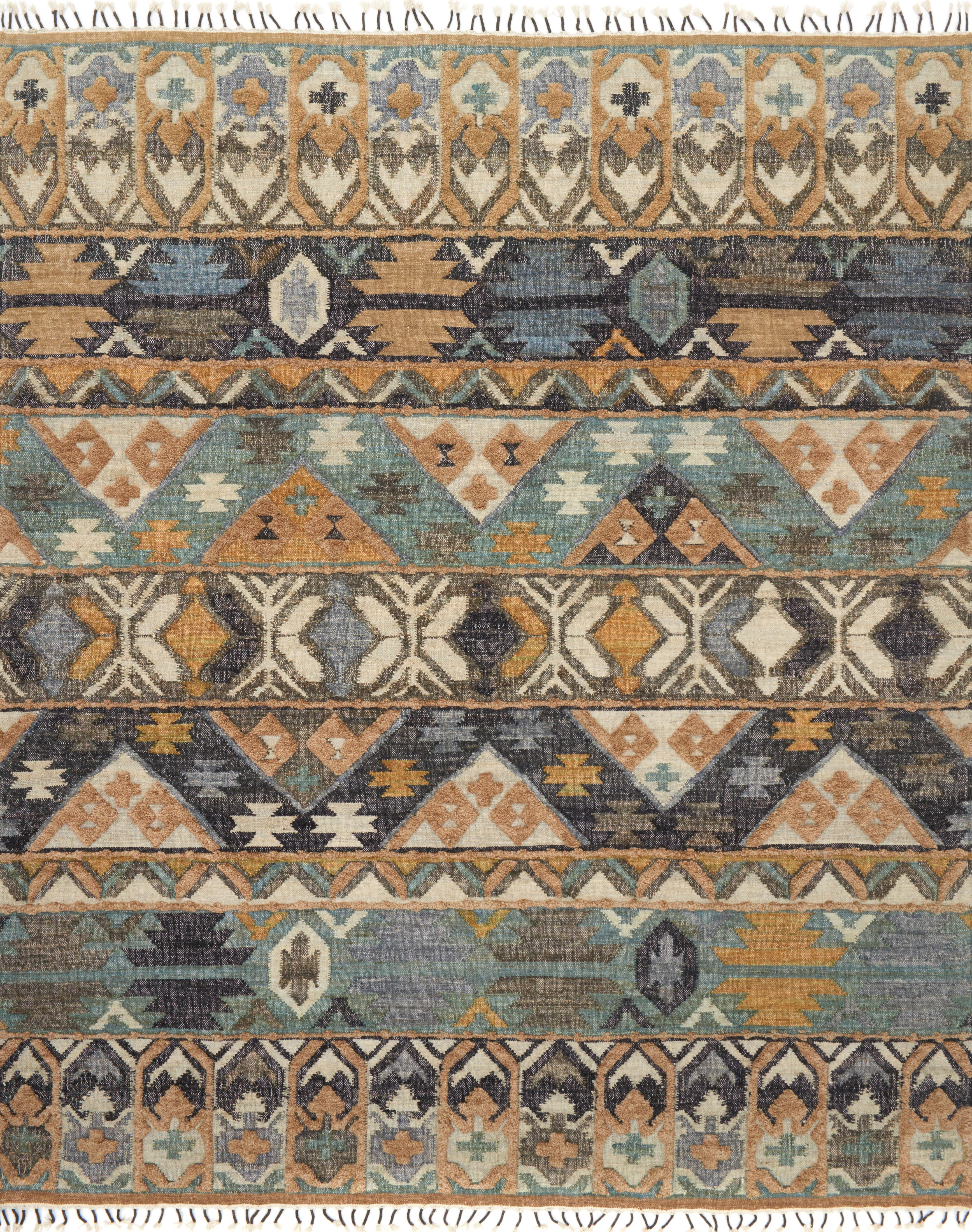 Loloi Rugs Owen Collection Rug in Ocean, Camel - 9'3
