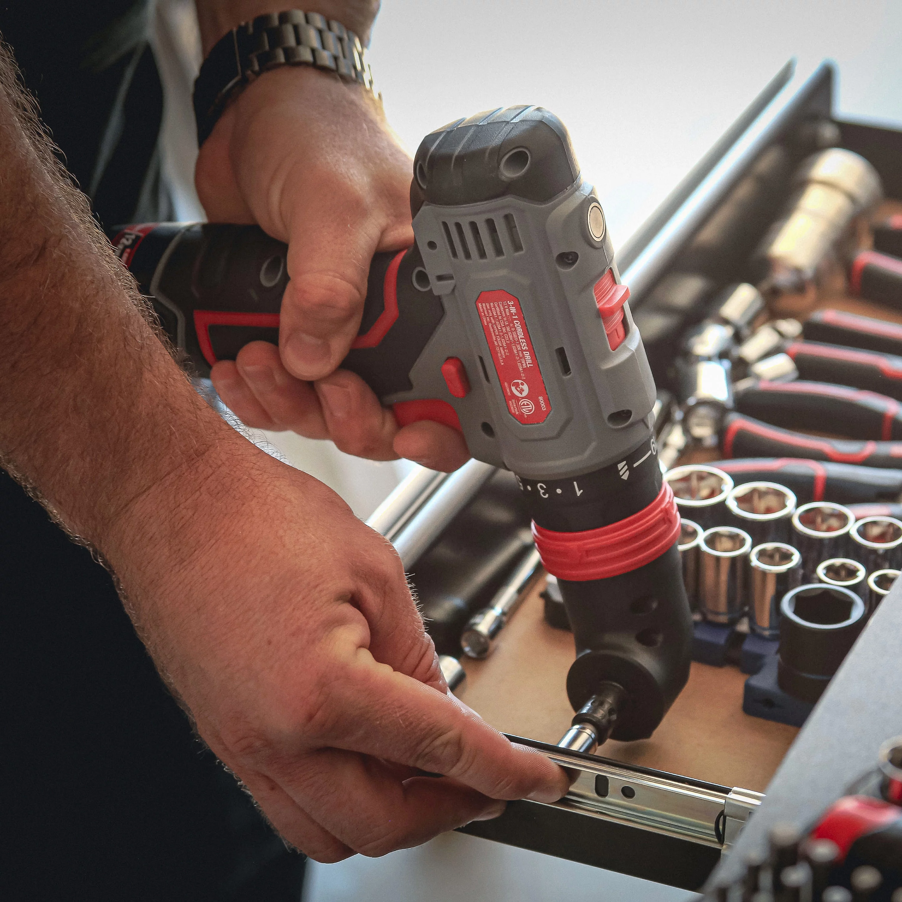 Hyper Tough 12V Max Lithium-Ion 3-in-1 Multi-Head Power Drill Set with 1.5Ah Battery and Charger, 80003 - Inhomebuy