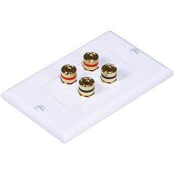 Monoprice High Quality Banana Binding Post Two-Piece Inset Wall Plate for 2 Speakers - Inhomebuy