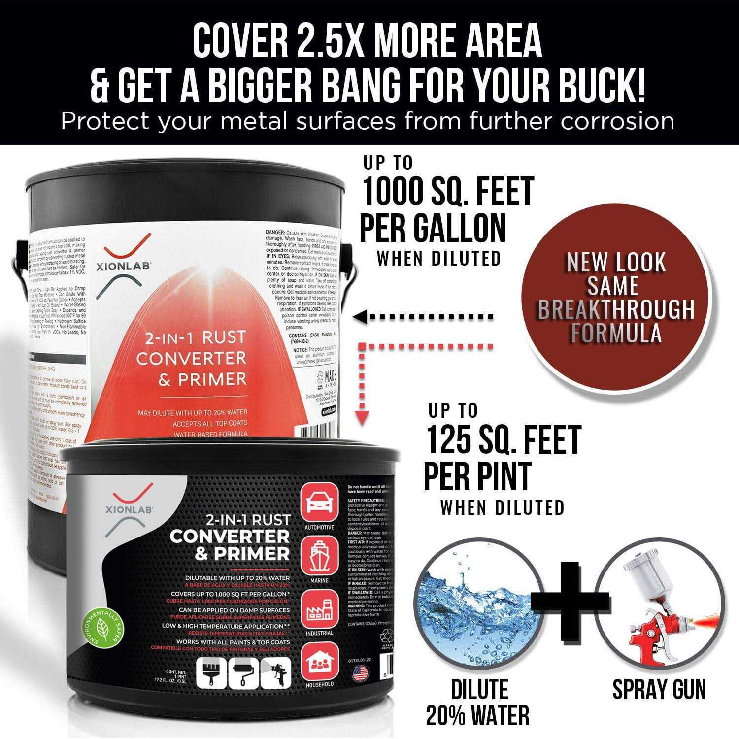 Xion Lab 2 in 1 Rust Converter & Metal Primer - Inhomebuy