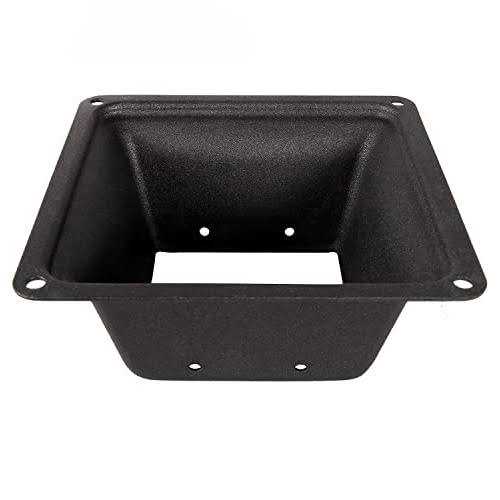 SPACEEUP 4×4 Post Base Black Square Brackets Internal Size 3.5 x 3.5 Inch Heavy Duty Steel Deck Post Base Cover Fit for 4 x 4 Standard Wood - Inhomebuy