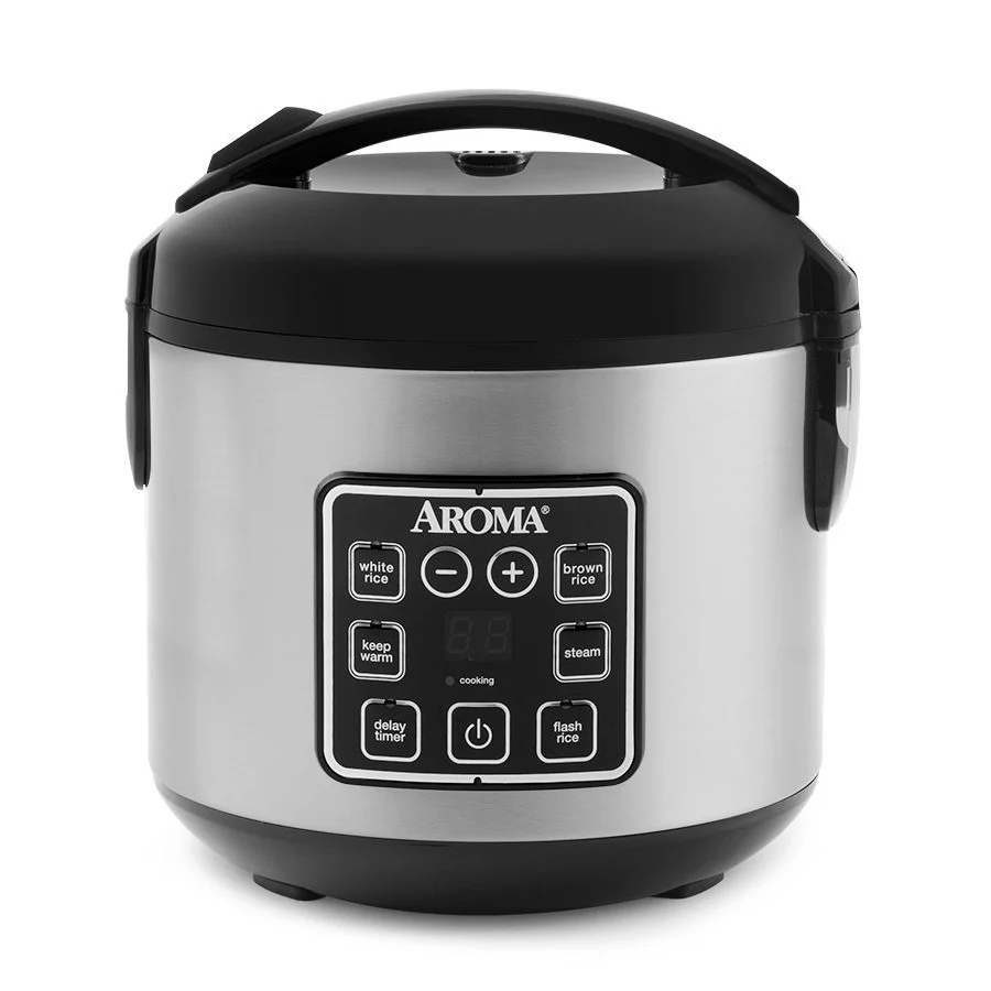Aroma Rice Cooker 4 cups with s/s inner pot, digital, s/s + black body | ARC-914SBDS - Inhomebuy