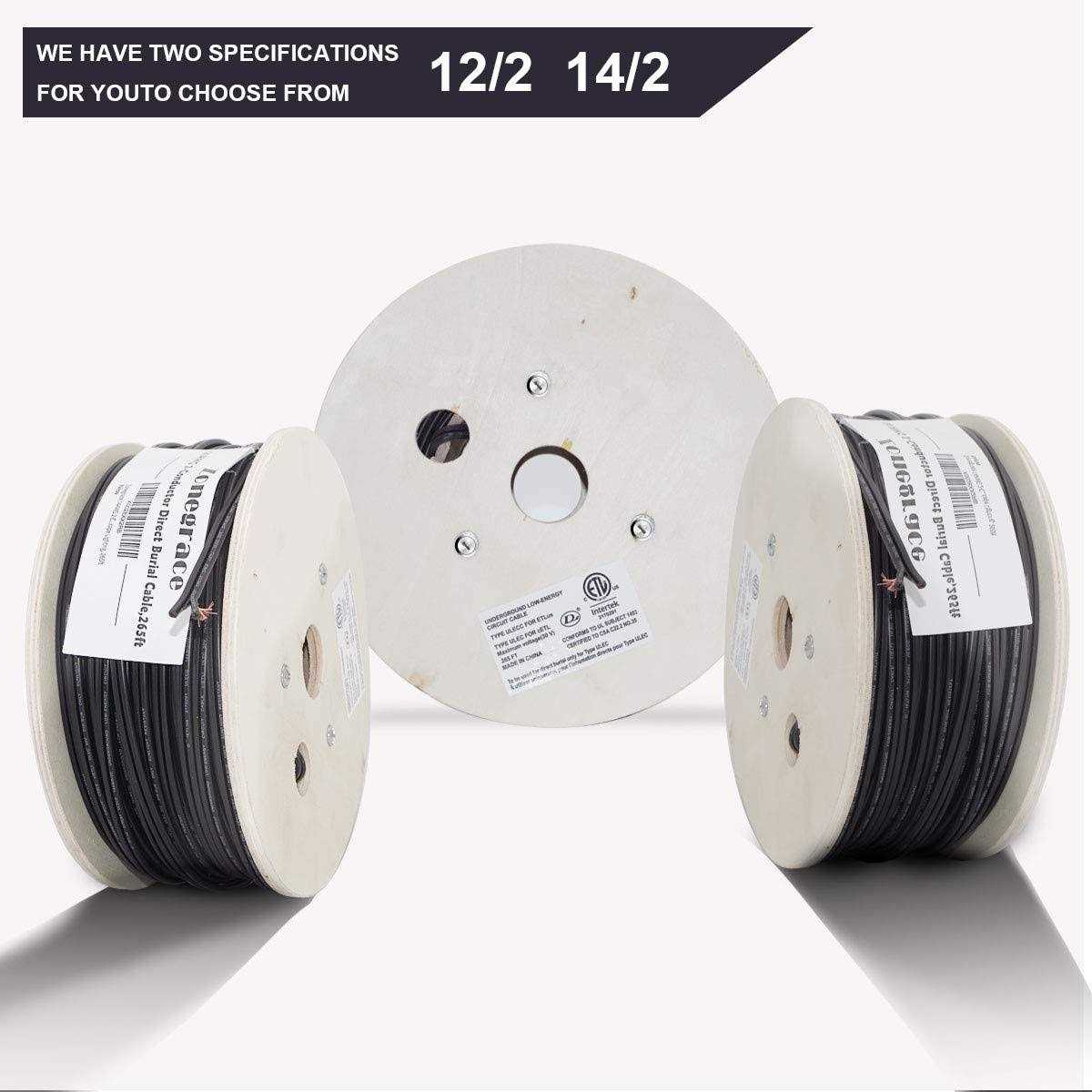 Zonegrace 12awg 2-Conductor 12/2 Direct Burial Wire for Low Voltage Landscape Lighting - Inhomebuy