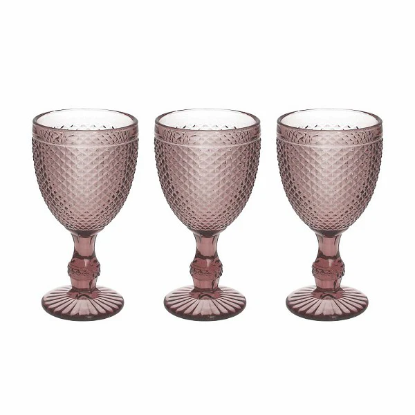 Set 3 Goblets Cicla.280cc Glass Diamante - Inhomebuy