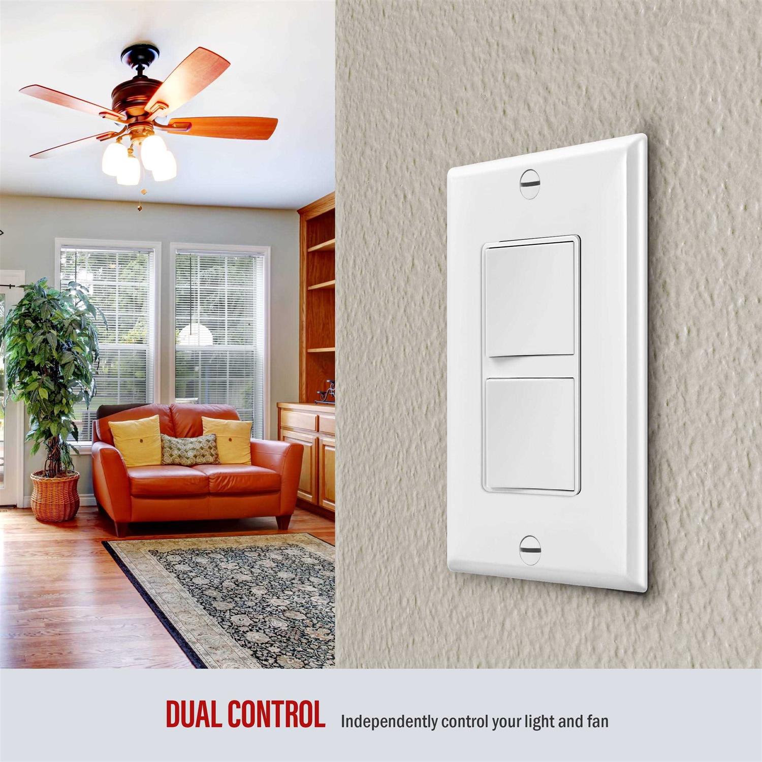 Enerlites Commercial Grade 15A Momentary Contact Decorator Switch 91245-W - Inhomebuy