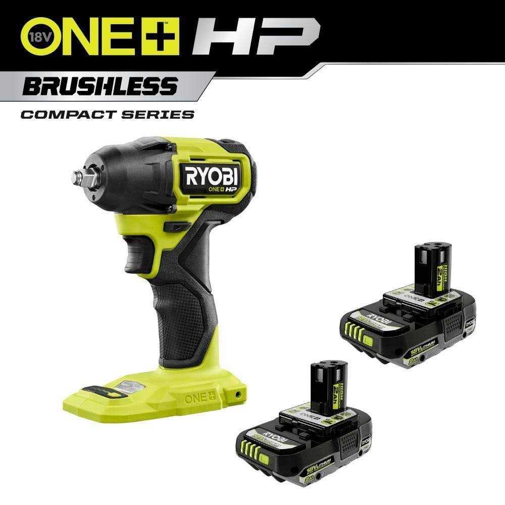 RYOBI ONE+ HP 18V Brushless Cordless Compact Impact Wrench Ah Battery - Inhomebuy