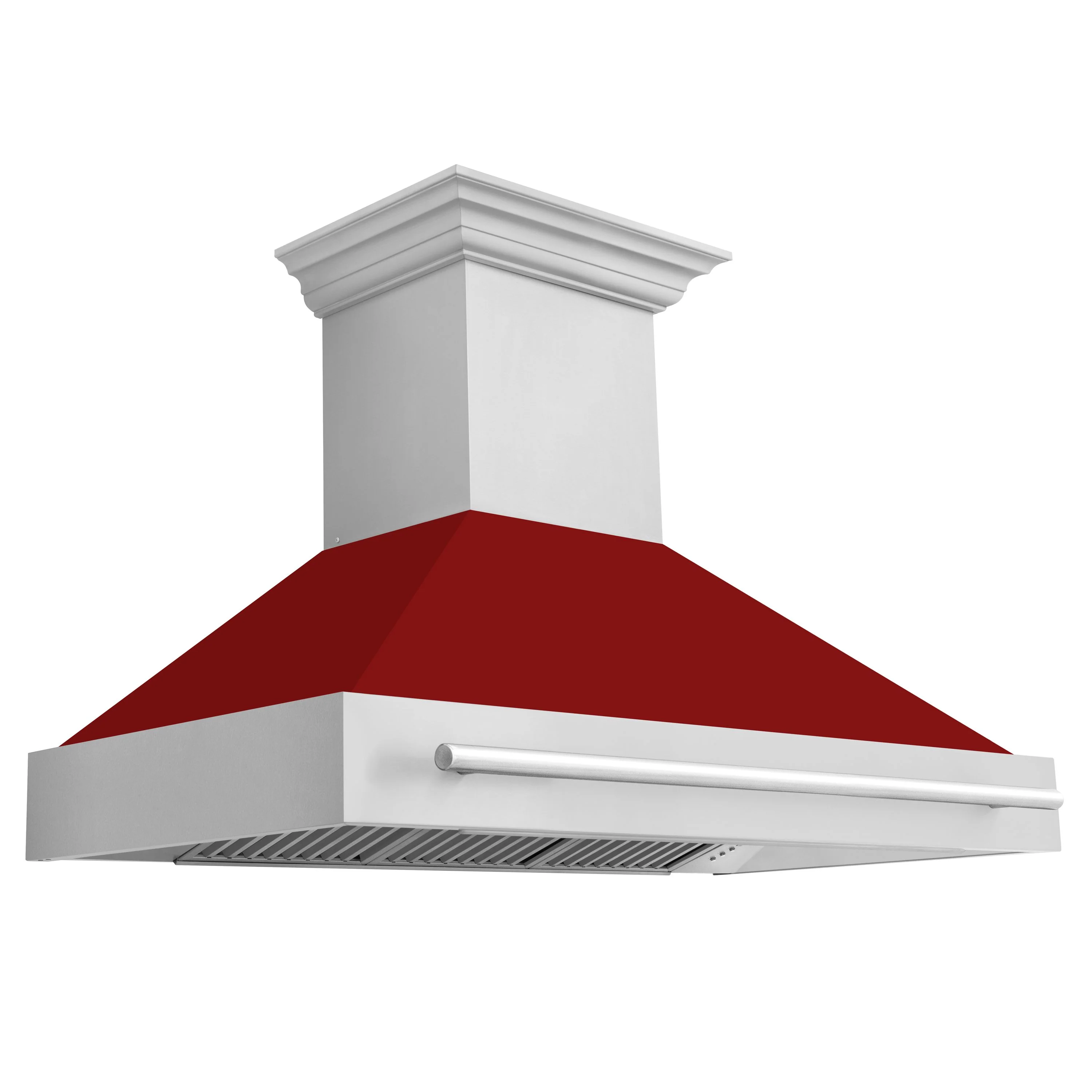 ZLINE 48 Inch Stainless Steel Range Hood with Red Gloss Shell, 8654STX-RG48 - Inhomebuy