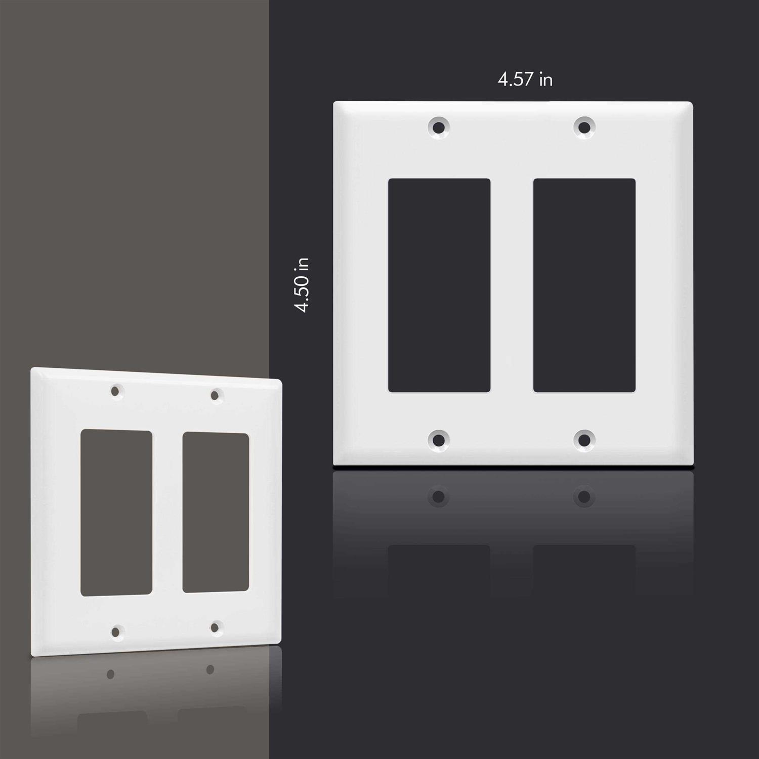Enerlites 2-Gang Decorator Outlet/Blank Combination Wall Plate 880131-W - Inhomebuy