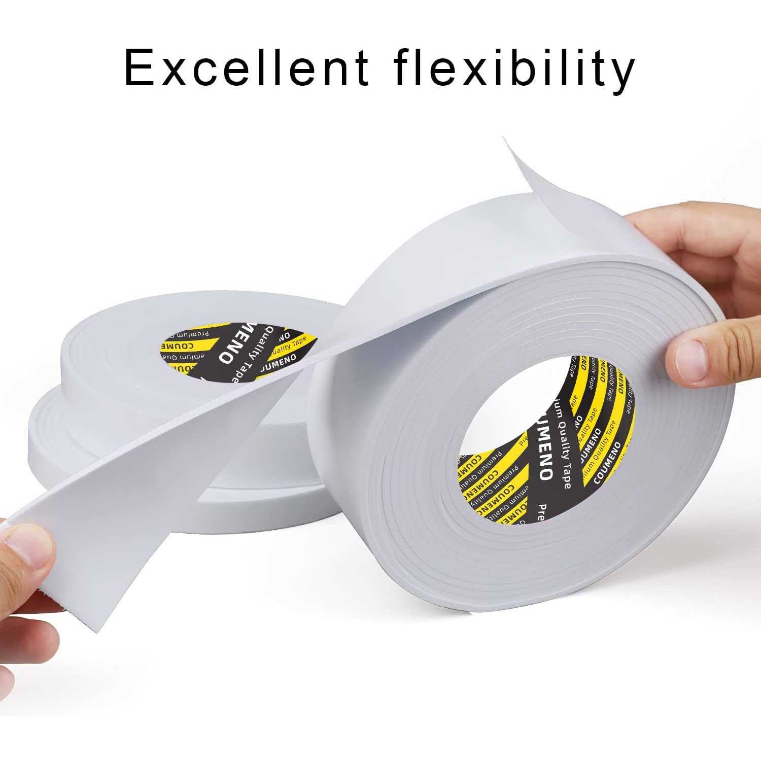 COUMENO EVA Single-Sided Adhesive White Foam Tape Single-Sided Sealing Strip Foam Pad Sponge Tape Window Weatherproof - Inhomebuy