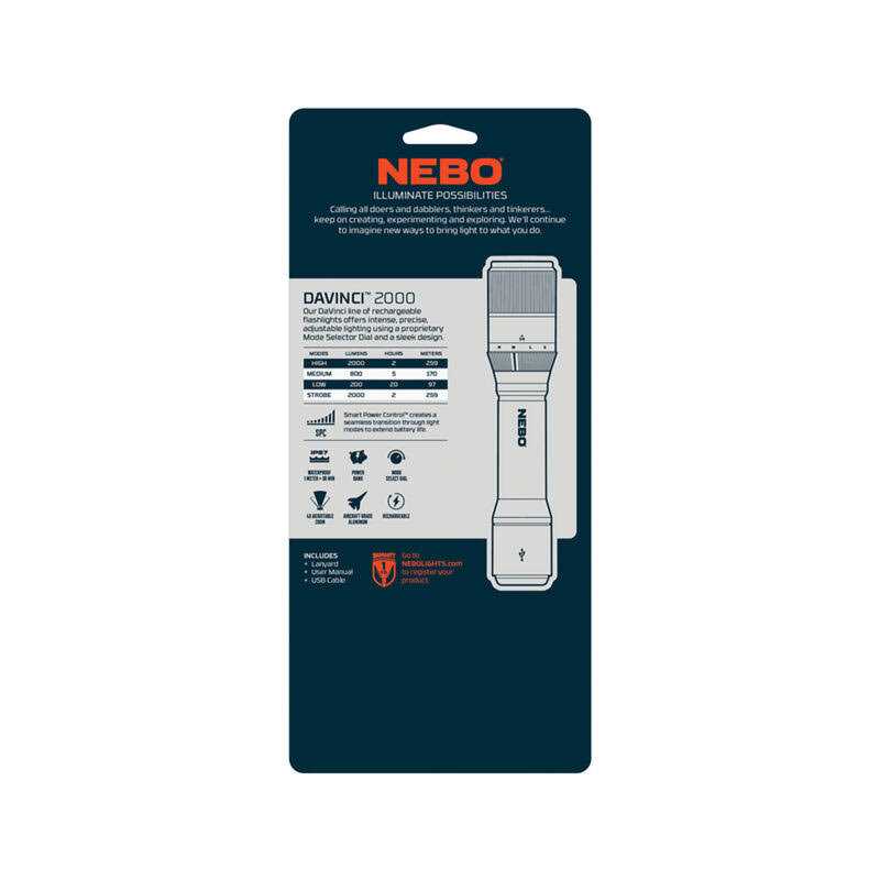 Nebo Davinci 1500 Lumens LED Rechargeable Flashlight - Inhomebuy