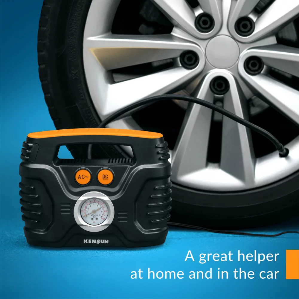 Kensun Air Compressor for Tires - Portable Tire Inflator Air Pump for Car - Electric Tire Compressor for Home and Car - Air Compressor Tire Pump - Air Pump for Cars, BIkes, And Inflatables - Inhomebuy