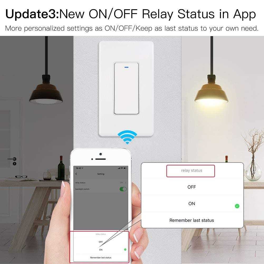 MoesGo WiFi Wall Push Button Smart Light Switch,Multi-Control 2.4GHz WiFi Light Switches - Inhomebuy