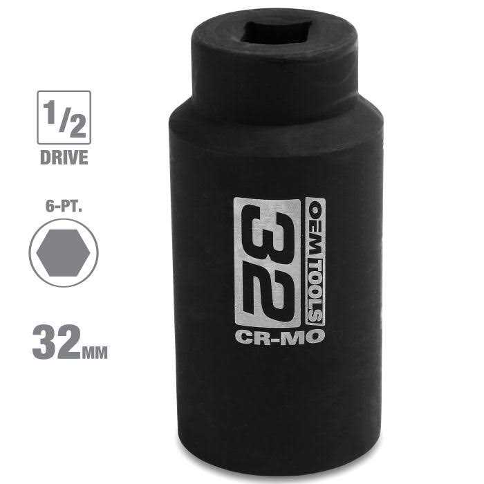 OEMTOOLS 0.50 in Drive 12-Pt 34mm Axle Nut Socket 24715 - Inhomebuy