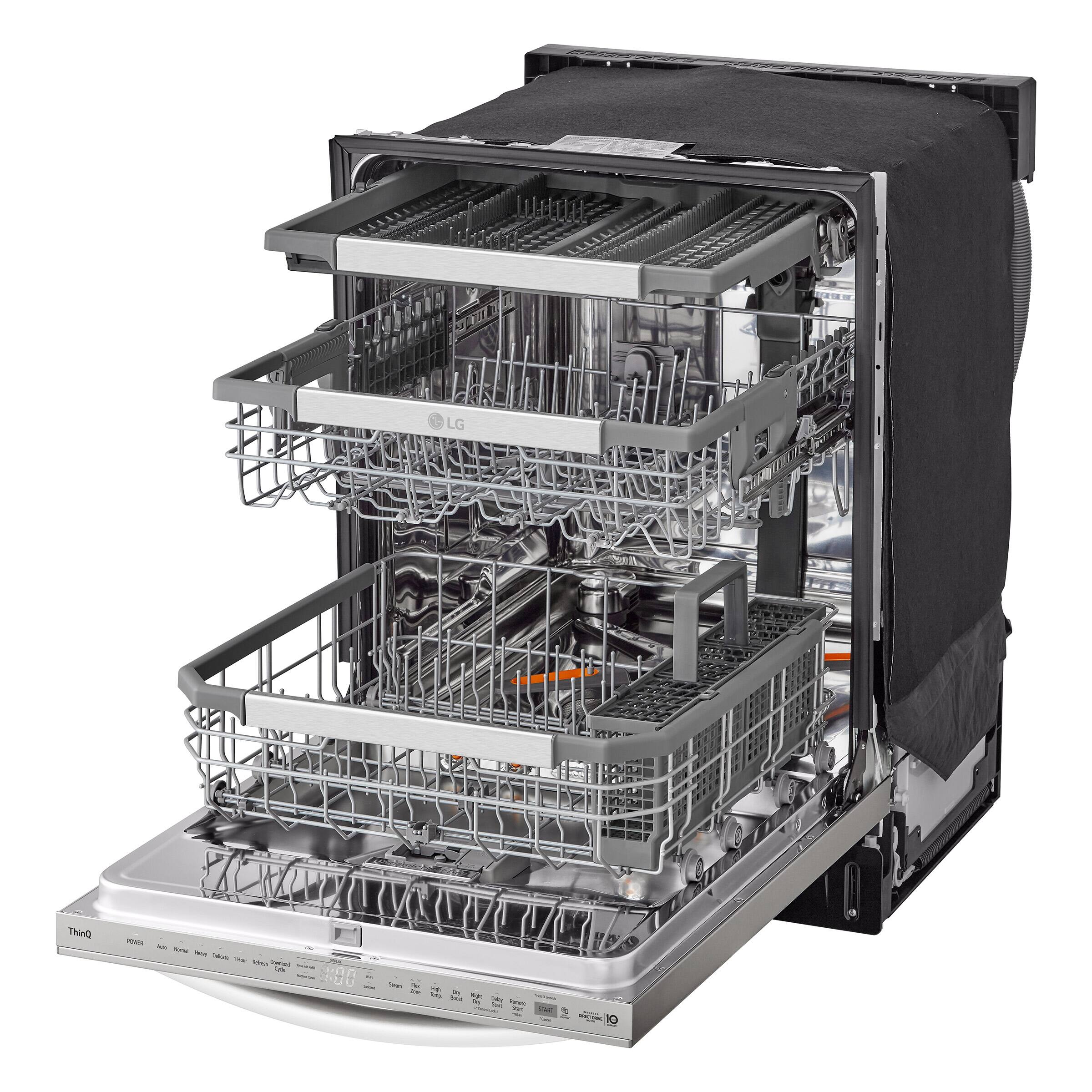 LG 24 IN. SMUDGE-RESISTANT STAINLESS STEEL BUILT-IN SMART TOP CONTROL STEAM DISHWASHER WITH QUADWASH - Inhomebuy