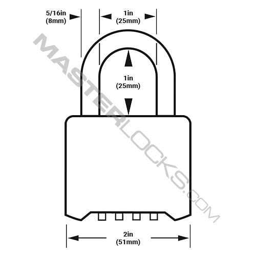 Master Lock 175LH Resettable Combination Padlock, 2 1/4 Shackle - Inhomebuy