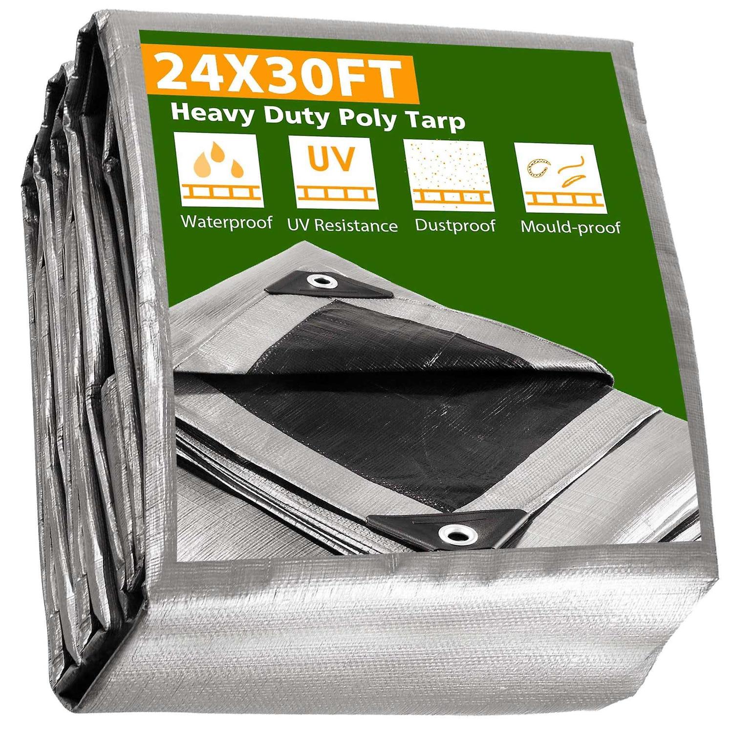 Yescom Heavy Duty Reinforced Poly Tarp Multi Purpose Canopy Tent Cover Waterproof Tarpaulin - Inhomebuy