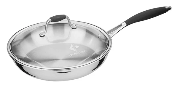 Healthy Bear 3-ply Stainless Steel Frying Pan 28cm |BC3S28FPG| With Glass Lid - Inhomebuy