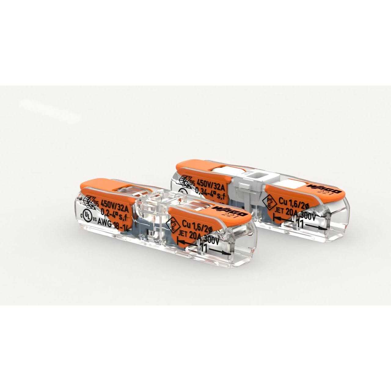 Wago 221 Series Wiring Connectors with Case 25pc Compact Wago Wire Connectors. Comes with 221-412 - Inhomebuy