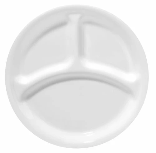 Corelle Winterfrost White |1057557| Divided Lunch Plate, 8.5