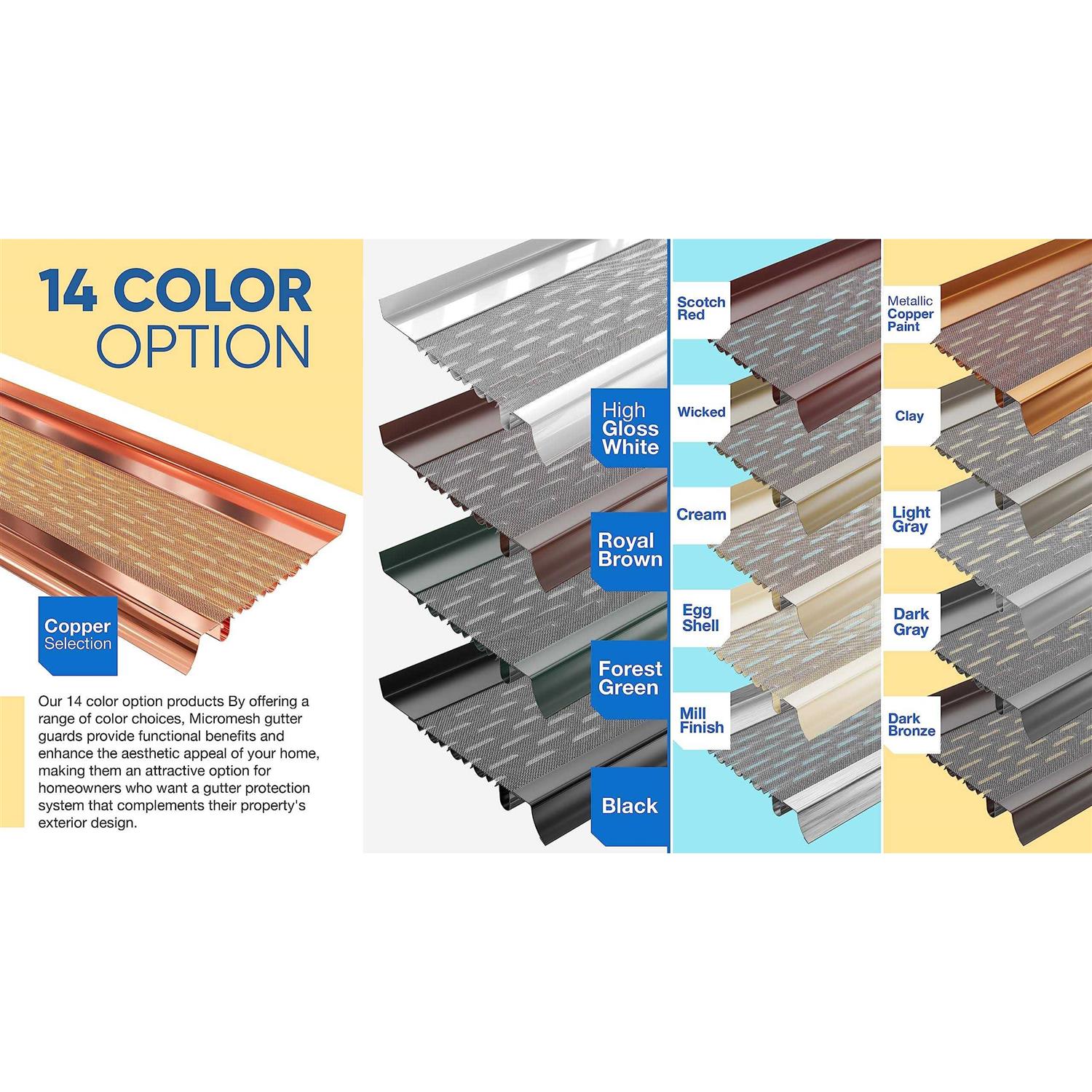 Waterlock DIY Protection|Sample|Stainless Steel mesh|White Aluminum Gutter Covers|Contractor Grade|Gutter Guard from Manufacturer|Made in The - Inhomebuy