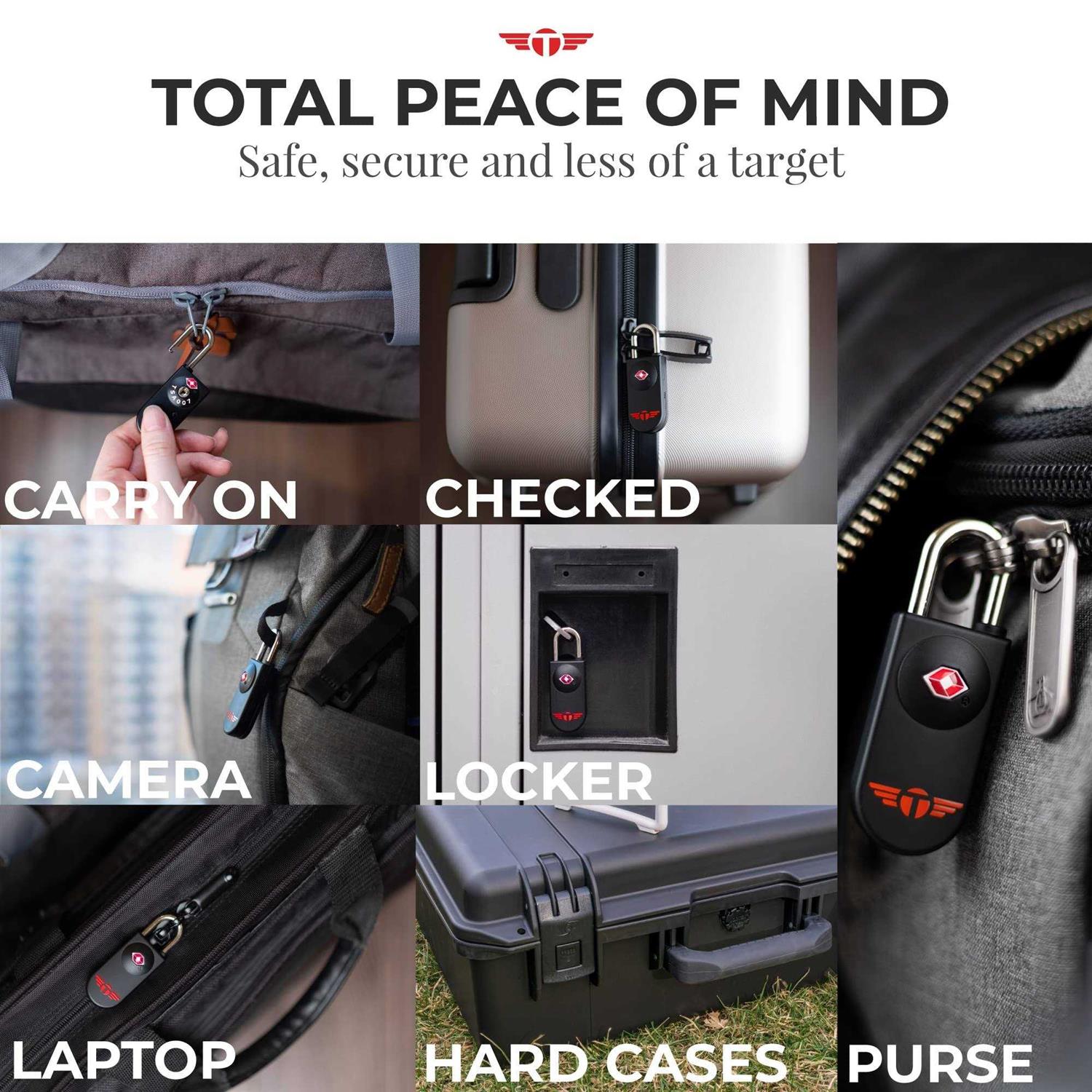 Keyless TSA Approved Luggage Locks with Lifetime Card Keys & No Combo to Forget - Inhomebuy