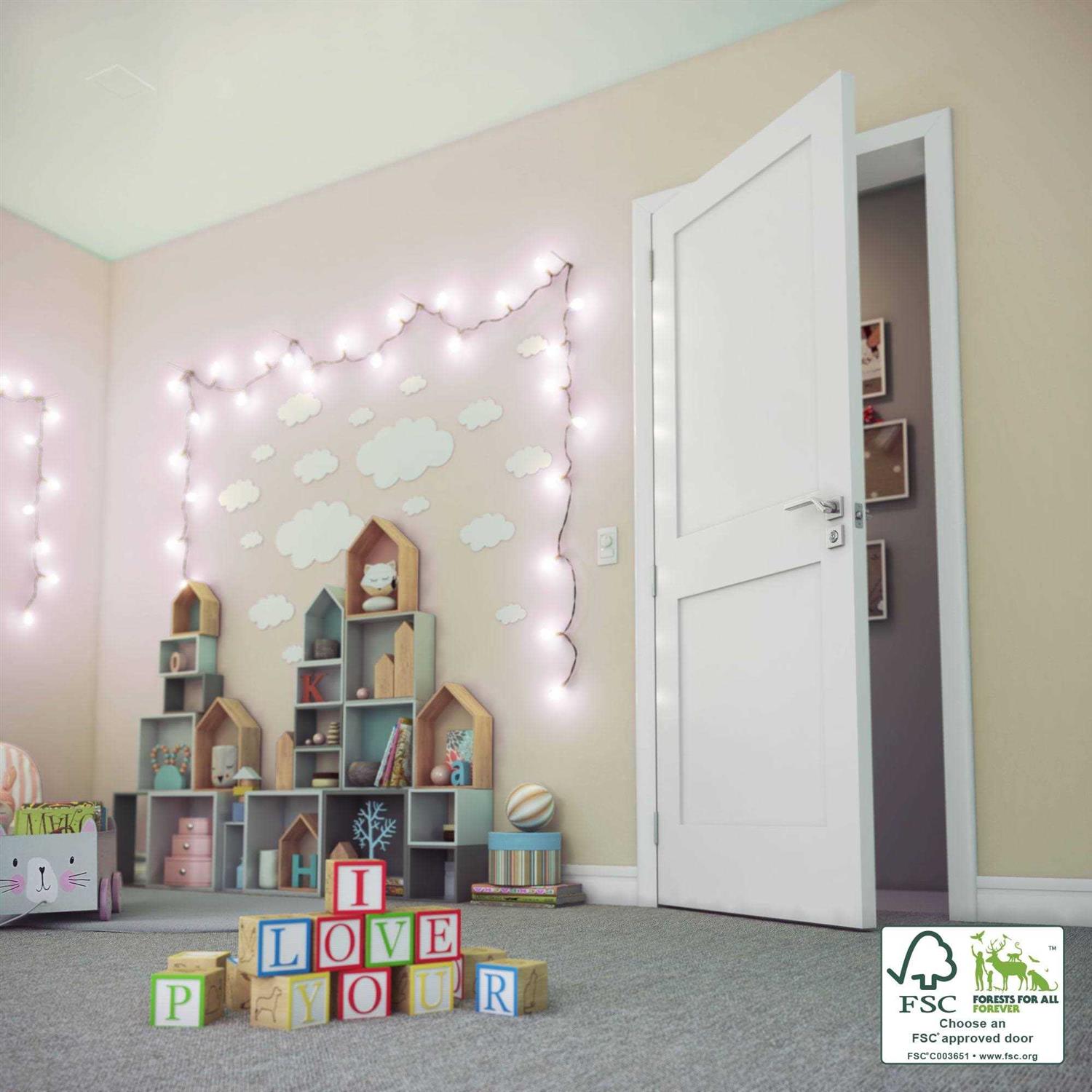 EightDoors 30-in x 80-in White Primed 2-Panel Square - Inhomebuy