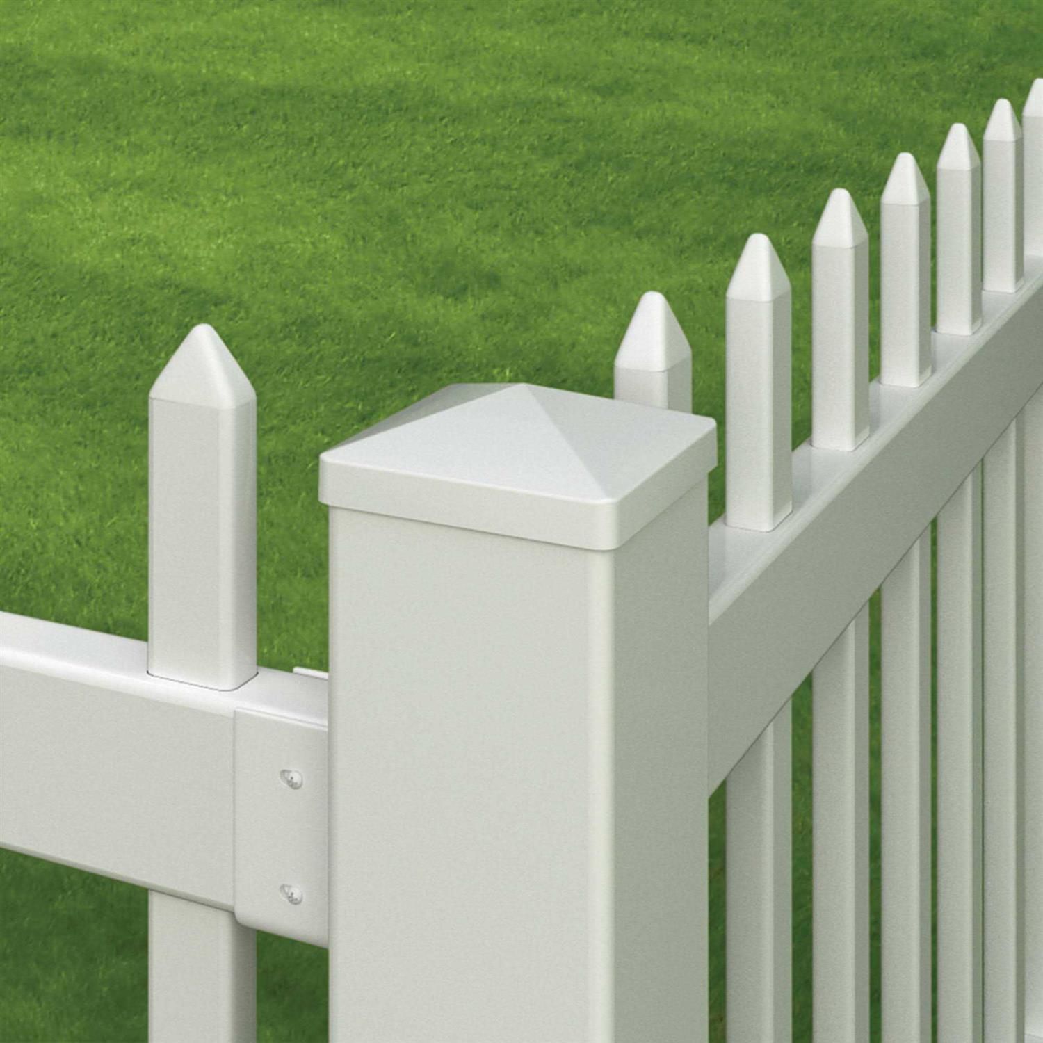 Outdoor Essentials 5 in. x 5 in. White Vinyl Gothic Fence Post Cap - Inhomebuy