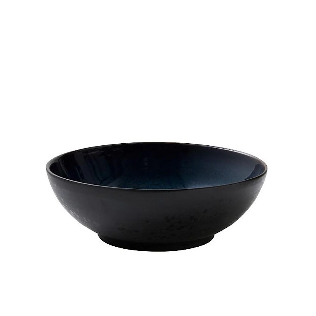 Stoneware Salad Bowl 30cm Black  Dark Blue - Inhomebuy