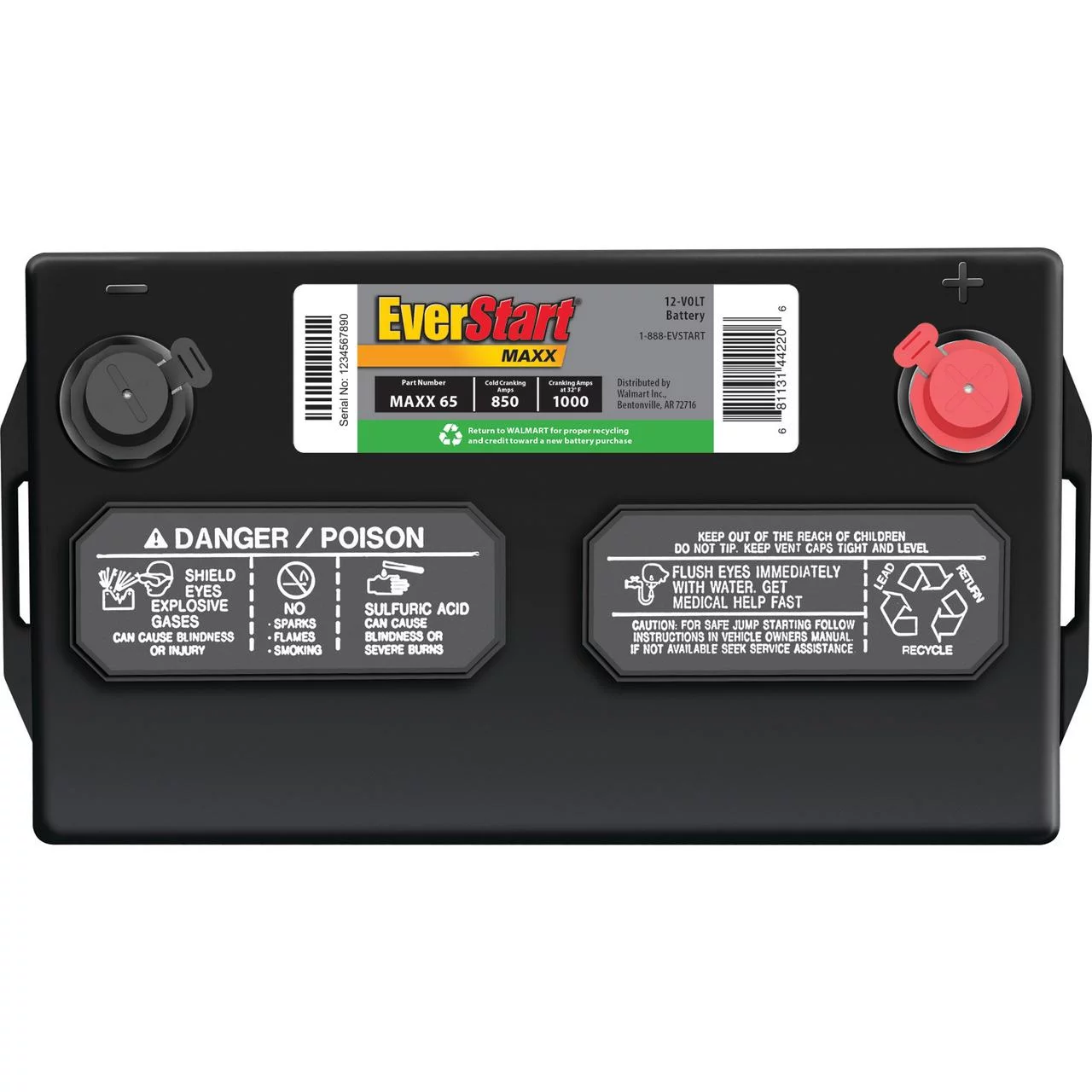 EverStart Maxx Lead Acid Automotive Battery, Group Size 65 12 Volt 850 CCA - Inhomebuy