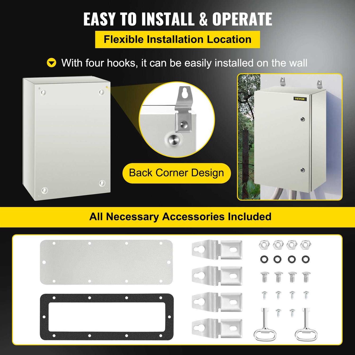 VEVOR Electrical Enclosure 16” x UL Certified NEMA 4 Outdoor Enclosure - Inhomebuy