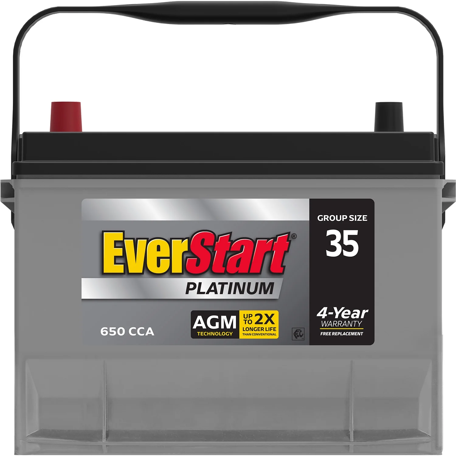 EverStart Platinum AGM Automotive Battery, Group Size 35 12 Volt, 650 CCA - Inhomebuy