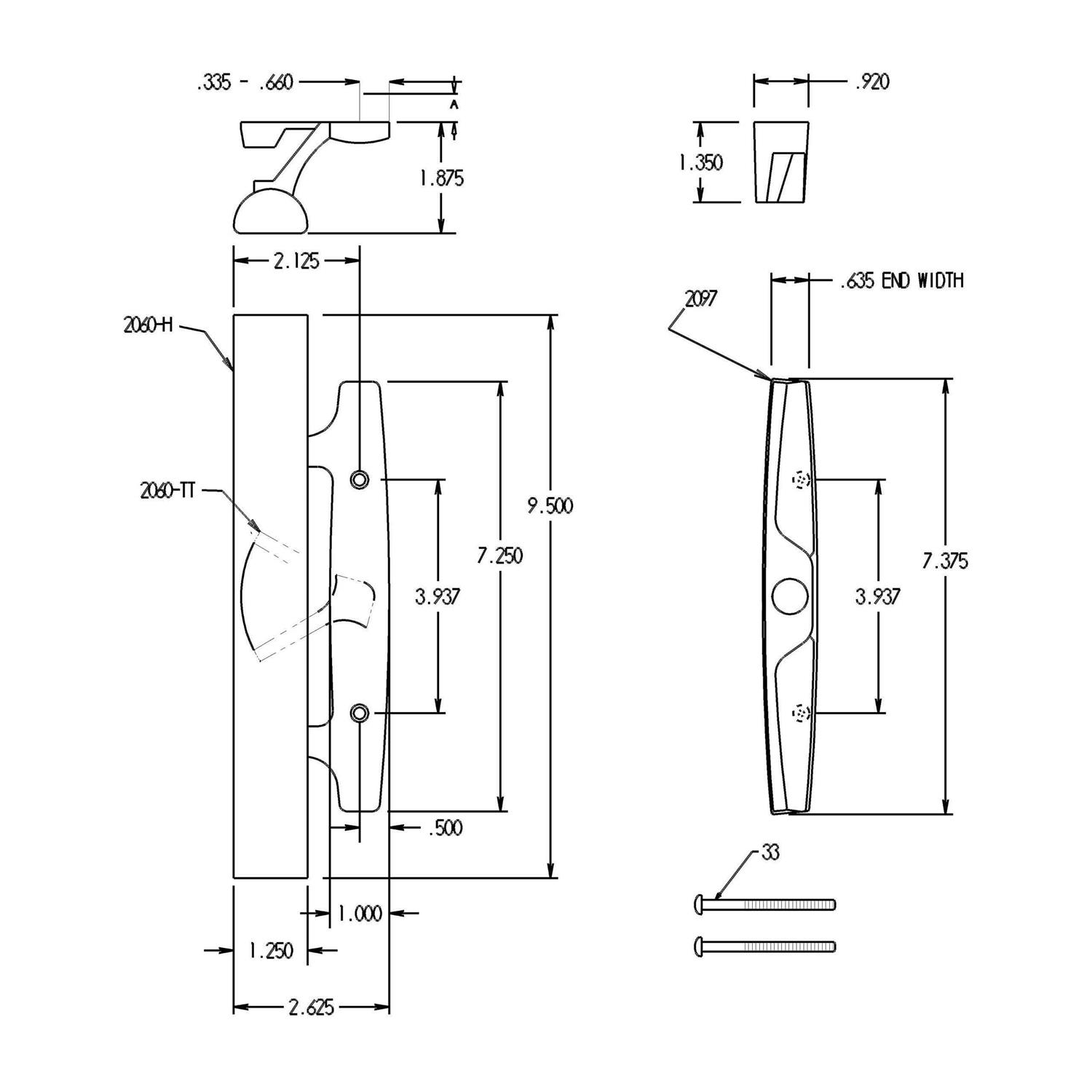 FPL #3-45-S Sliding Glass Door Replacement Mortise Lock with Adapter Plate - Inhomebuy