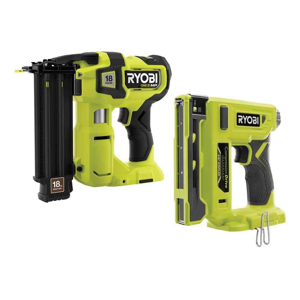RYOBI ONE+ HP 18V 18-Gauge Brushless Cordless AirStrike Brad Nailer Battery and - Inhomebuy