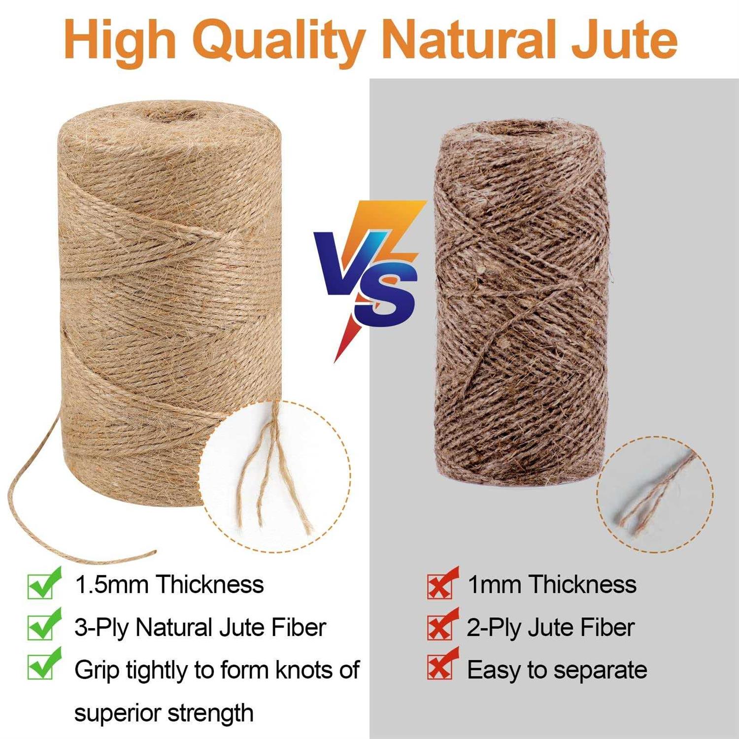 Natural Jute Twine Twine String 3ply Thin Ribbon Hemp Twine - Inhomebuy