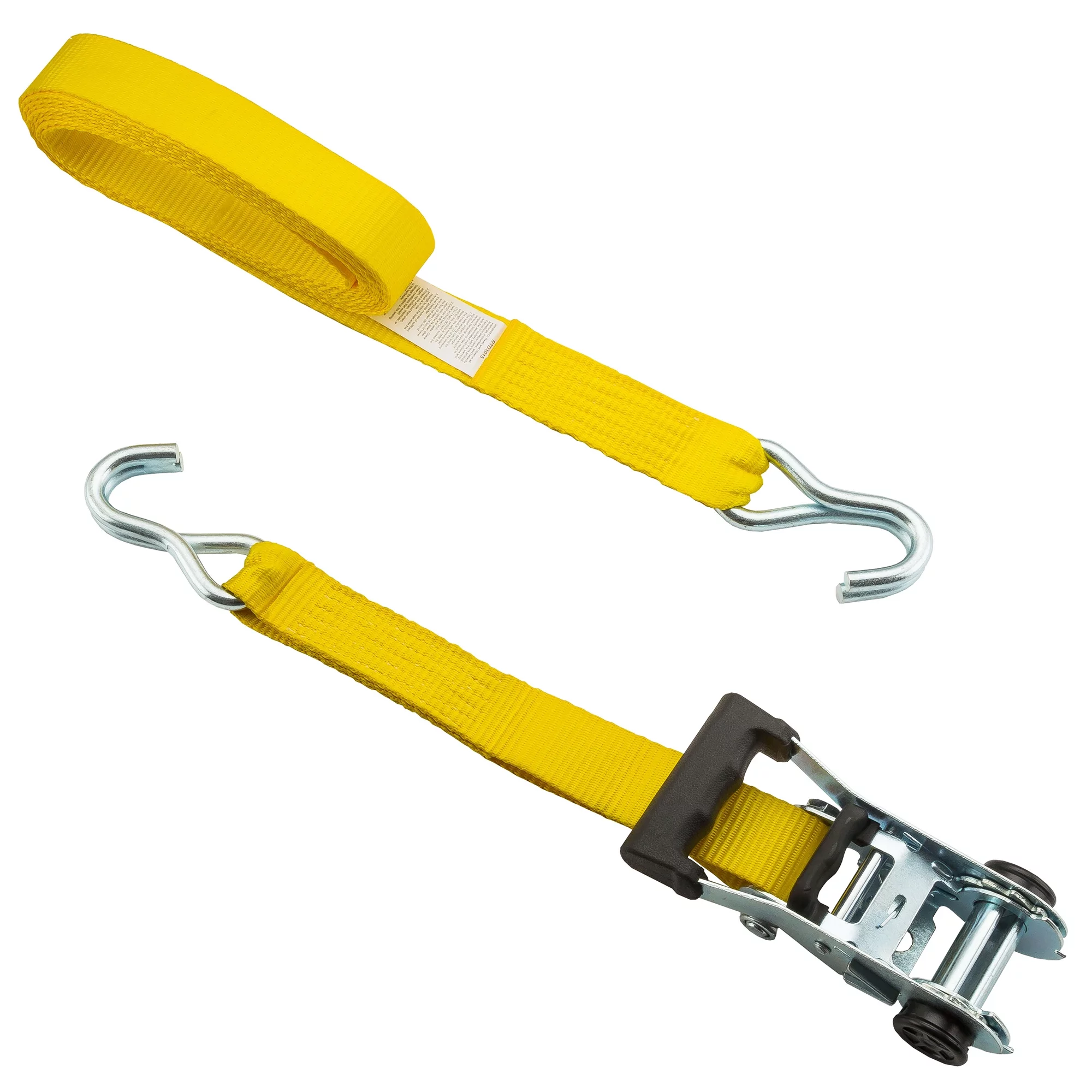 Hyper Tough 2 Pack, 15 feet Steel Ratchet Tie Downs, 1666 lbs, Yellow, 44.4 oz - Inhomebuy