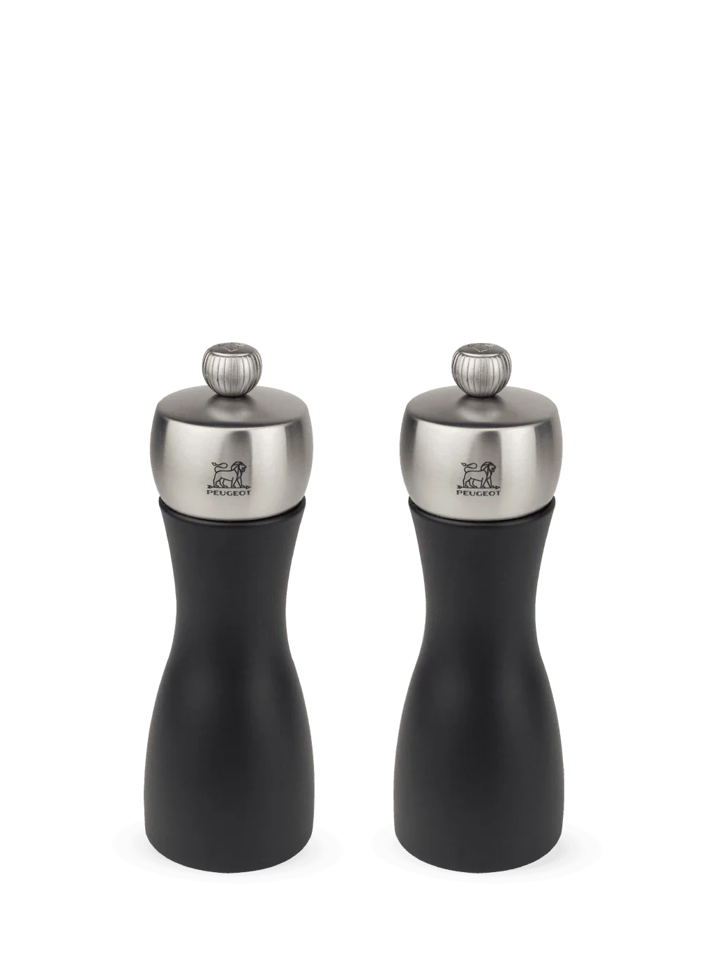 Peugeot Fidji Set Pepper and Salt Mill in Black Wood/Stainless 15 cm - 6in - Inhomebuy