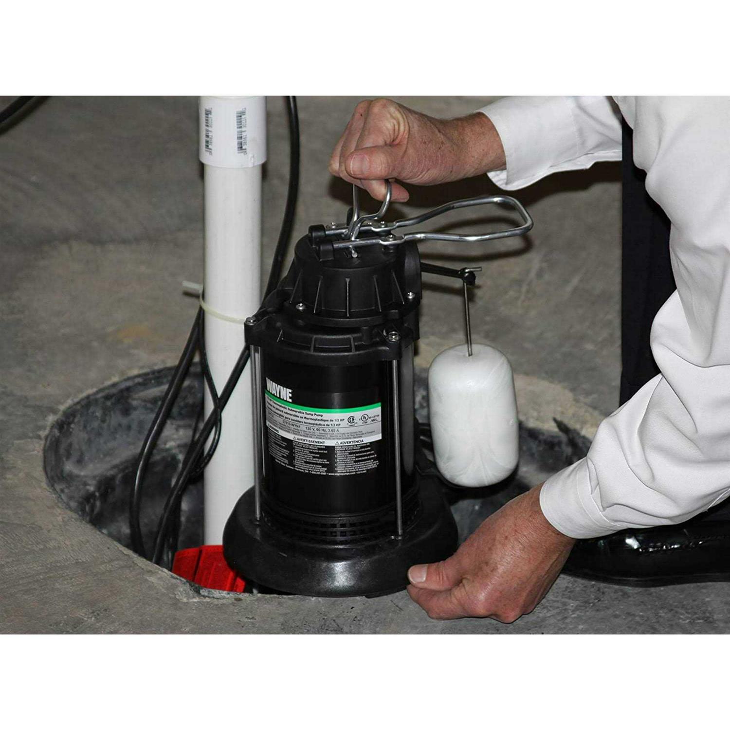 Wayne 1/2 HP 5100 gph Stainless Steel Vertical Float Switch AC Sump Pump CDU800SS - Inhomebuy