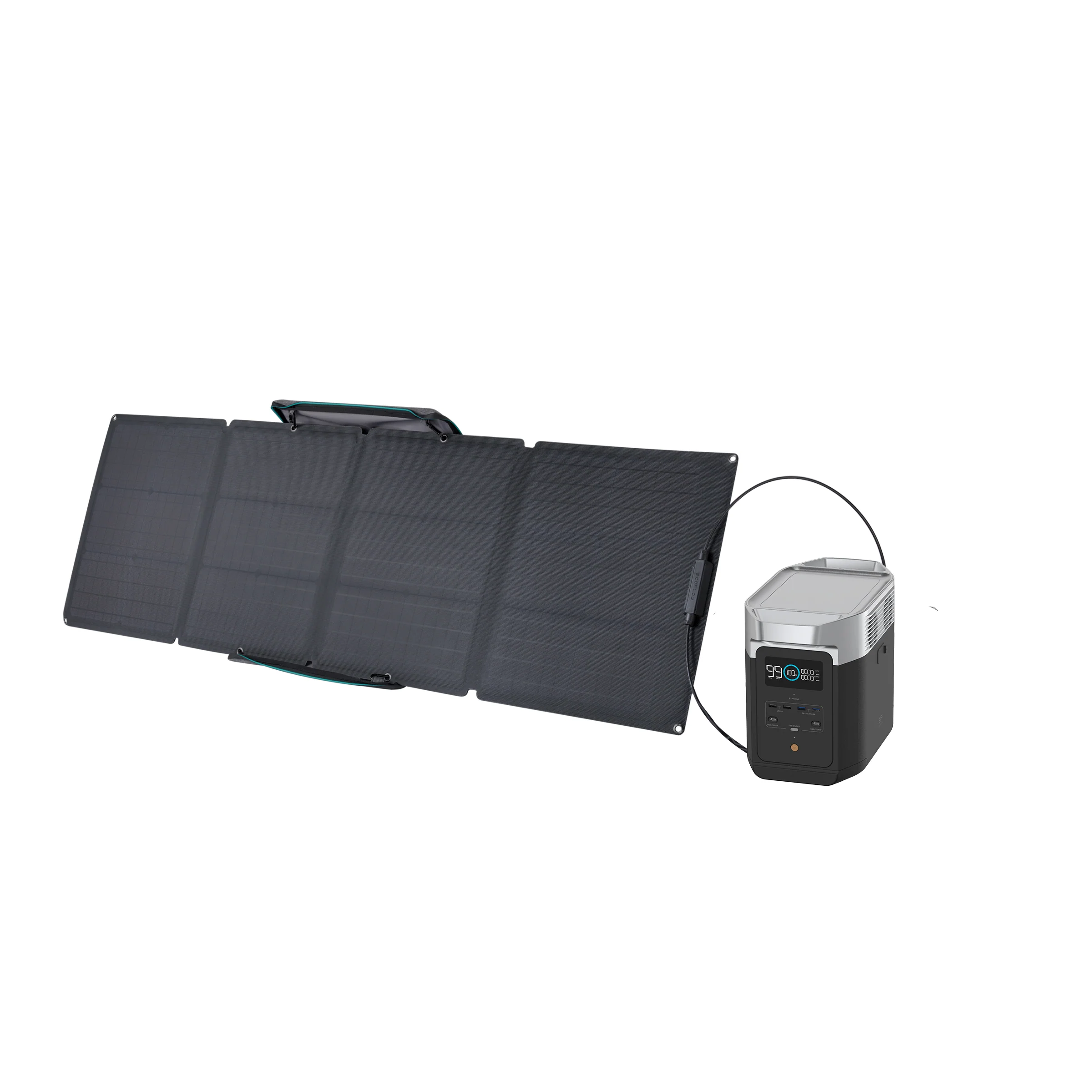 EcoFlow Package - DELTA 2 Portable Power Station (1024Wh) and 1 x Portable Solar Panel (110W) - Inhomebuy