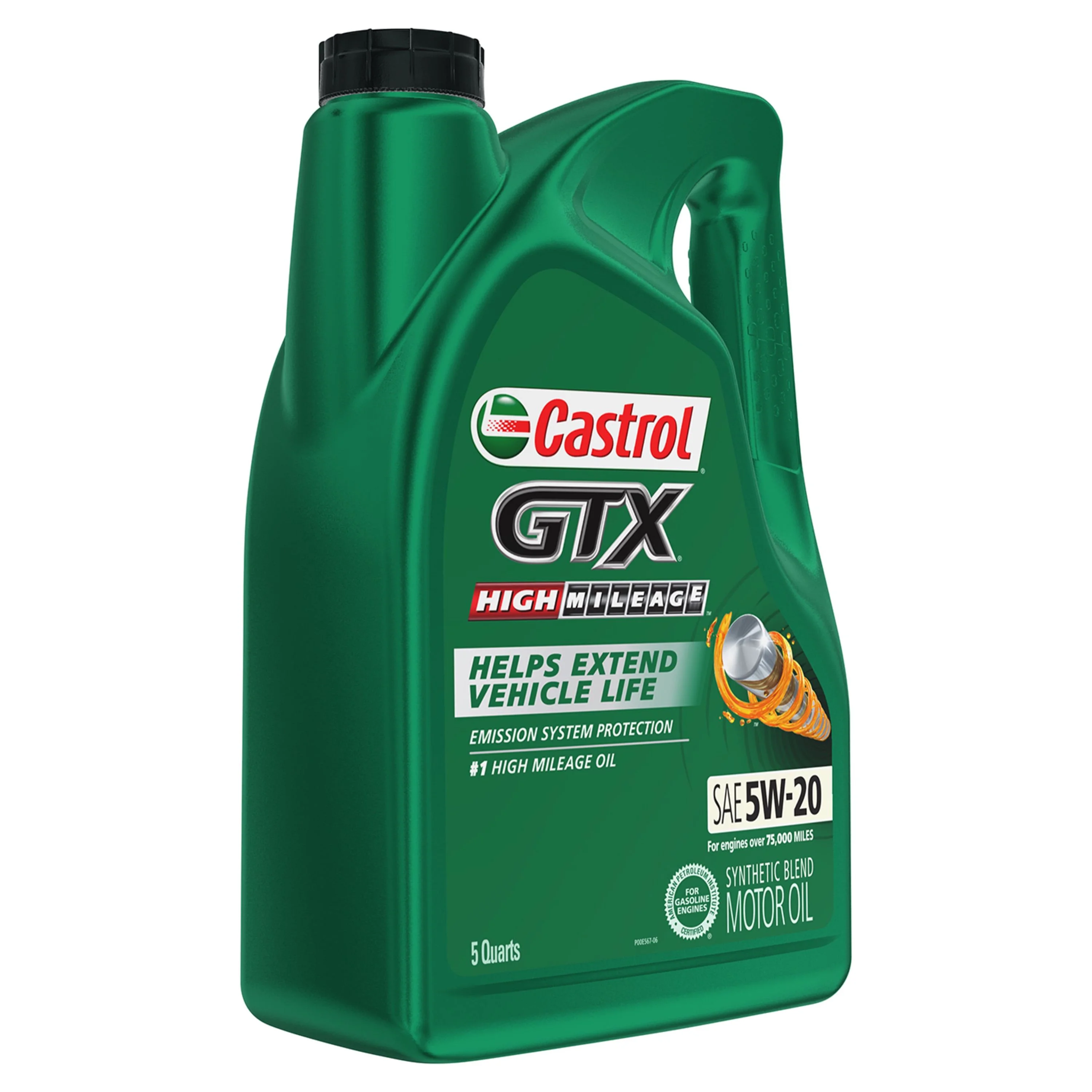 Castrol GTX High Mileage 5W-20 Synthetic Blend Motor Oil, 5 Quarts - Inhomebuy