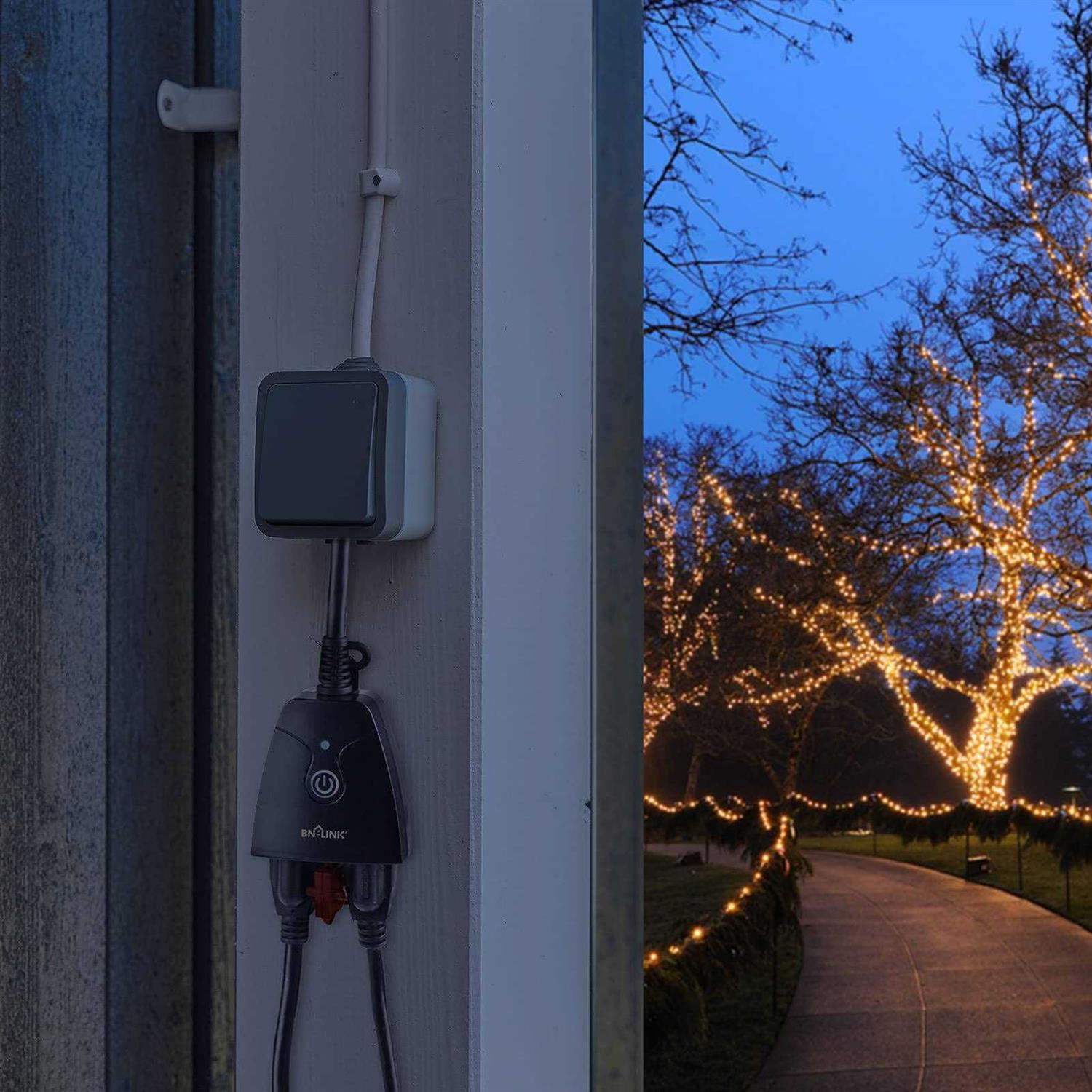 Outdoor Smart WiFi Plug Waterproof 6 Outlets Power Stake Timer with 6Ft Cord HBN - Inhomebuy