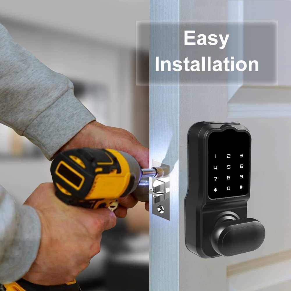 Keyless Entry Door Lock Electronic Keypad Deadbolt with Handle Auto Lock Front Door Handle Sets Easy to Install - Inhomebuy